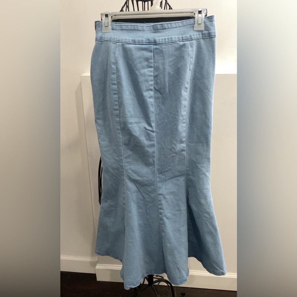 Dazy Blue Denim Peplum Skirt Size M